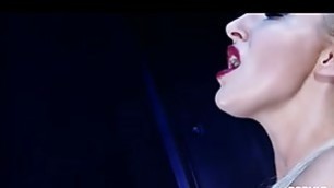 Naughty blonde slut fucking her servant