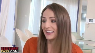 Instead of an interview she gets a big rod in her juicy twat