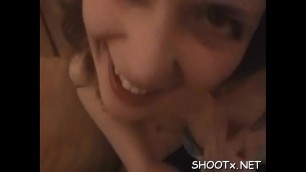 Heavenly brunette darling Tanya destroyed by monster